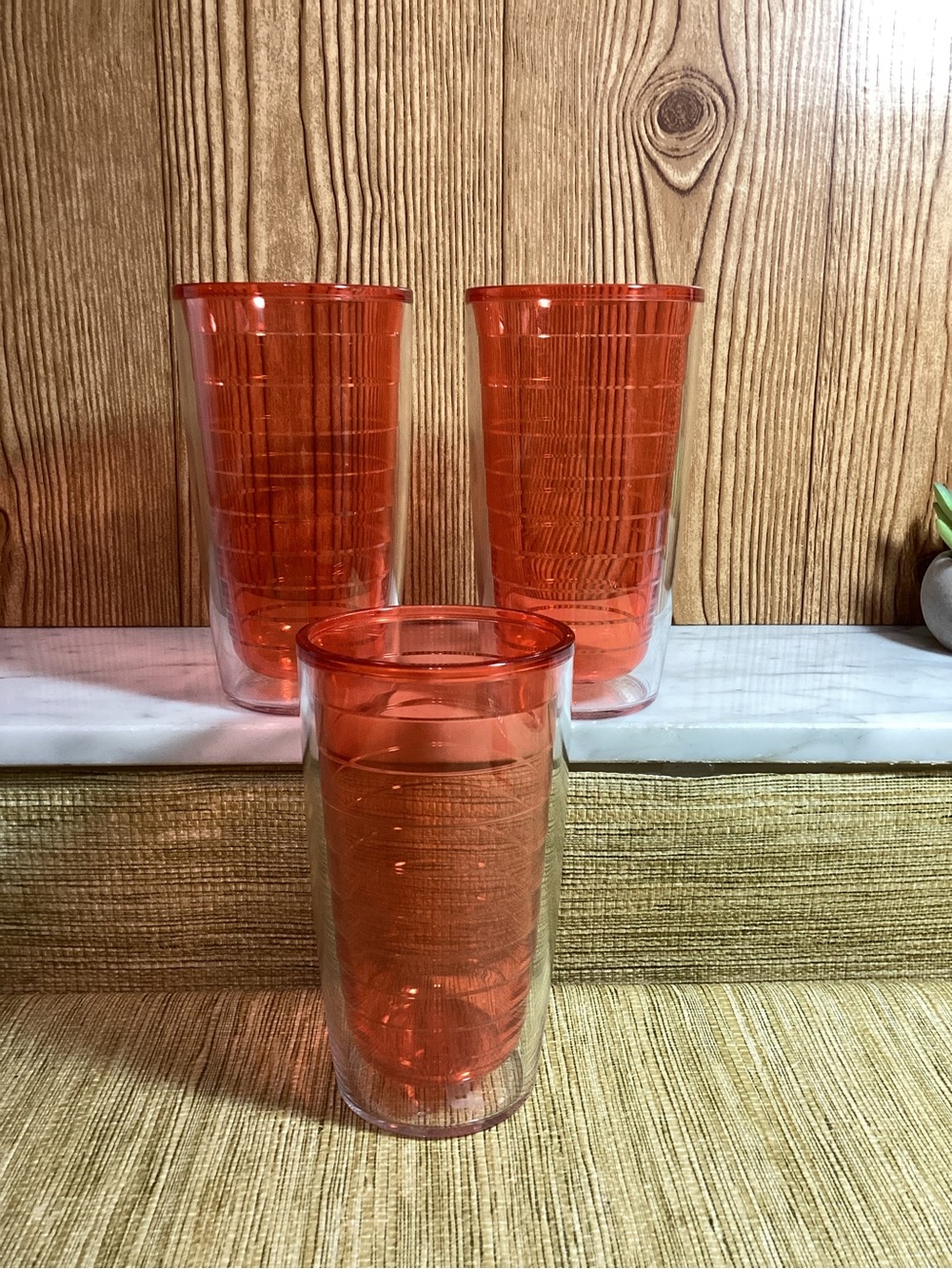 Tervis Set of 3 Double-Wall Burnt Orange Acrylic Tumblers